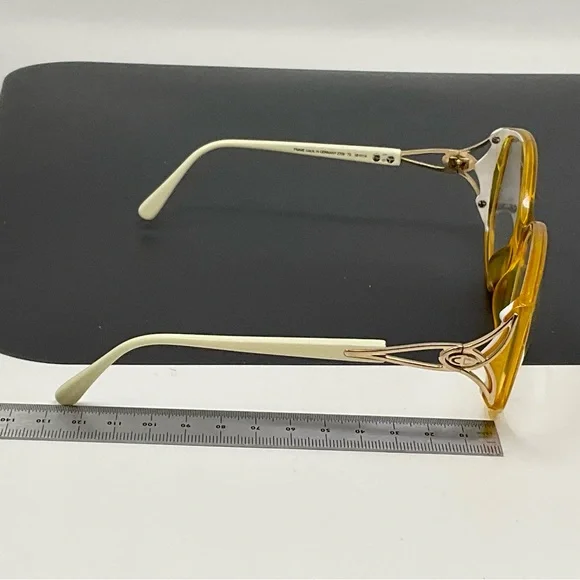 Vintage Christian Dior Vintage 2709 70 Yellow White Gold Sunglasses Frame 58mm - Picture 14 of 16